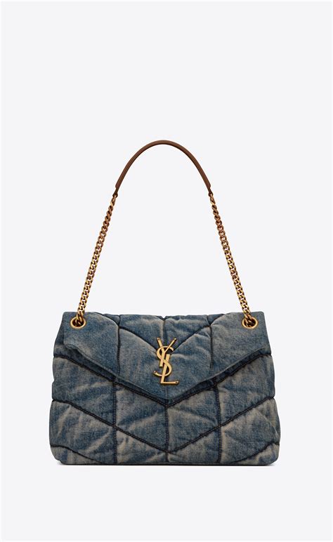 ysl denim dress|YSL denim tote.